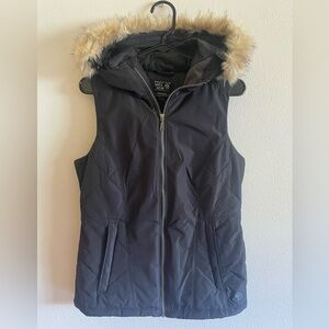 Mountain Hardwear Black Vest with Faux Fur Hood